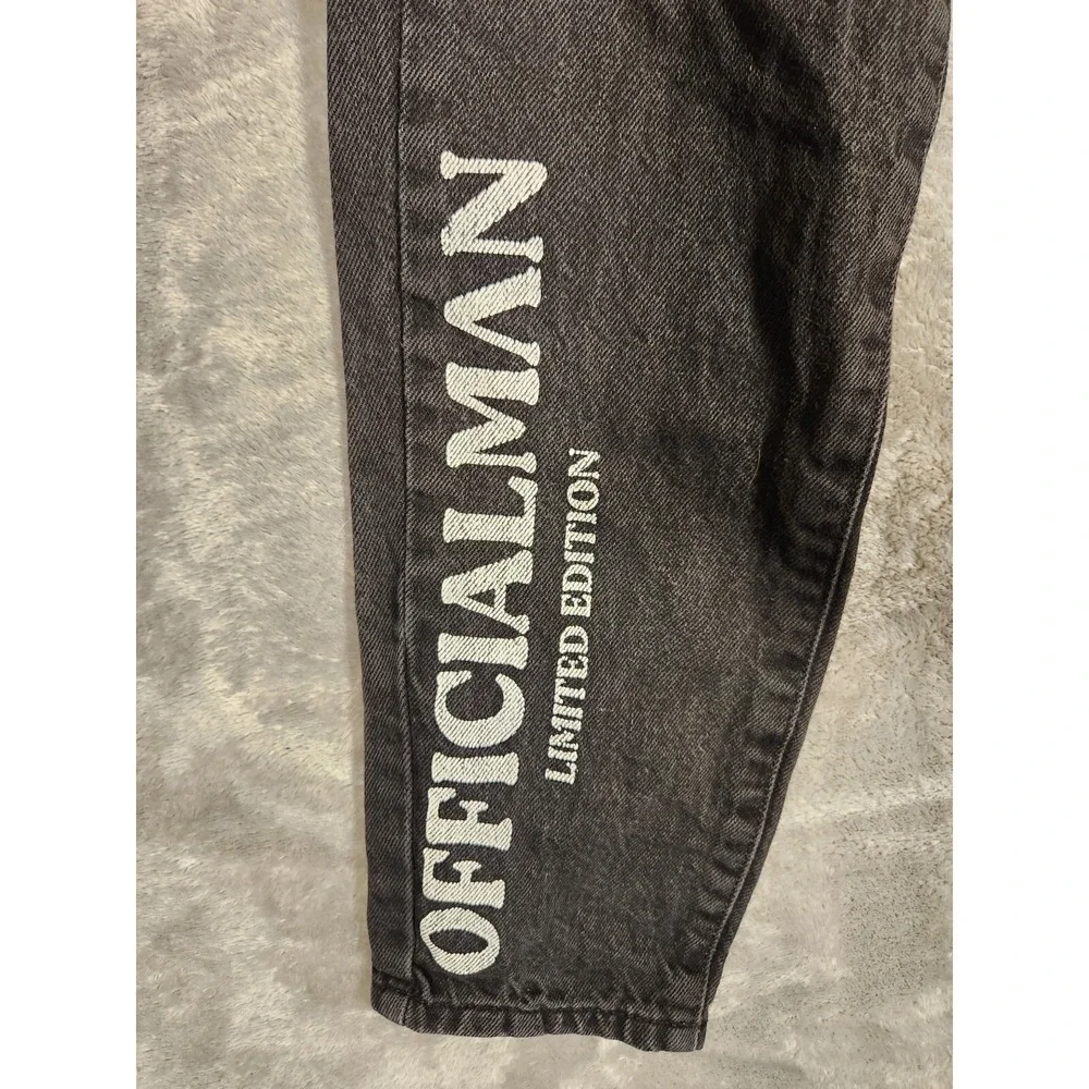 BoohooMan Jeans Mens 32X30 (Tag 32) Officialman Limited Edition Black Button Fly